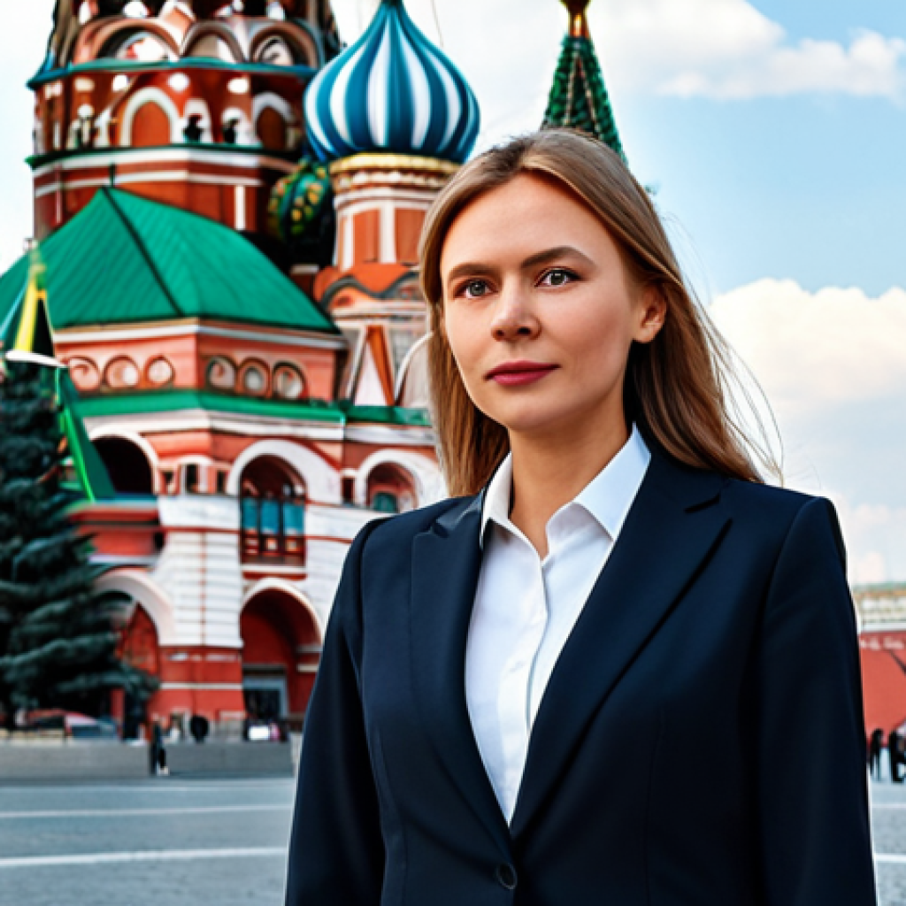 Moscow Businesswoman**

A professional businesswoman, fully clothed in a stylish, modern business suit, standing in front of the iconic St. Basil's Cathedral in Red Square, Moscow. Appropriate attire, safe for work, perfect anatomy, natural proportions, professional photograph, high quality. The scene should reflect modern Russia while respecting cultural landmarks.

**