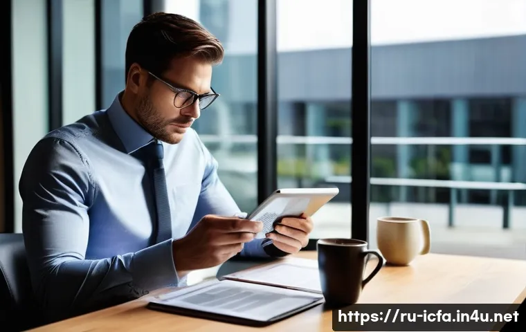 CFA 관련 직무 일상 - **Prompt 1: The Focused Morning Routine**
    "A successful male financier, in his late 30s to early...