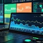 CFA와 크립토 투자 사례 - A detailed digital art scene showing a diverse cryptocurrency portfolio concept: multiple glowing 3D...
