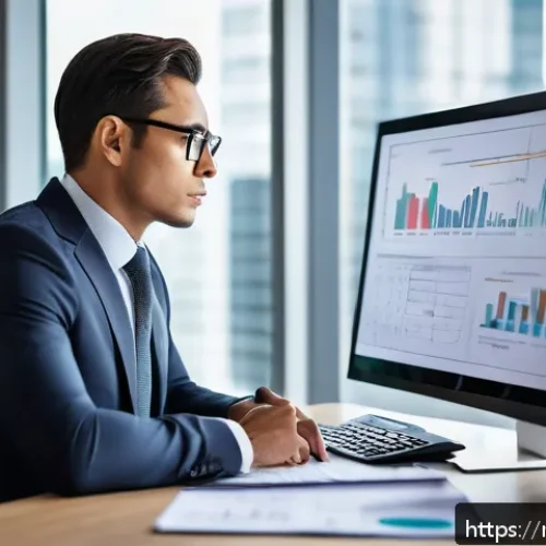 CFA 시험 중 금융 윤리 사례 - A professional financial analyst in a modern office setting, thoughtfully reviewing confidential doc...